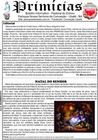 Editorial e Texto Natal do Senhor